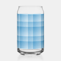 Blue White Checker Abstract Pattern