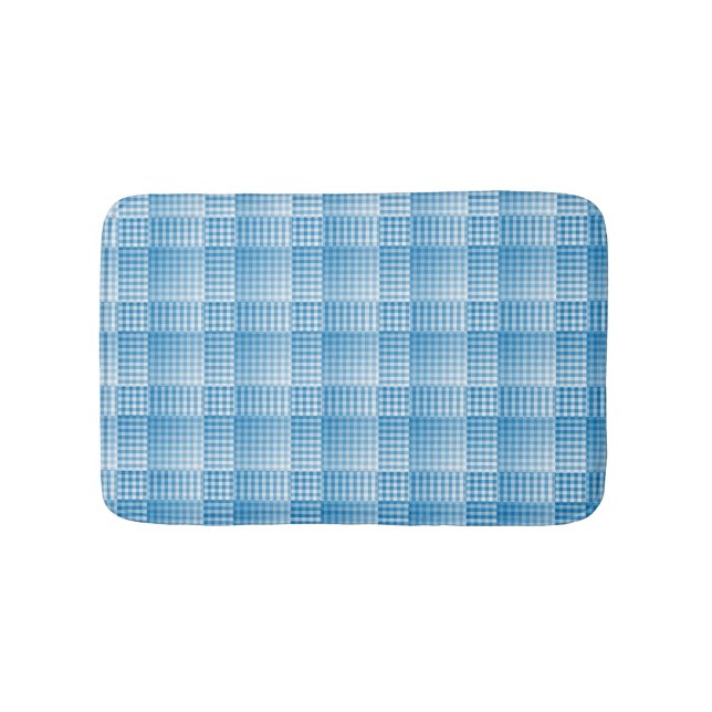 Blue White Checker Abstract Pattern Badrumsmatta (Framsidan)