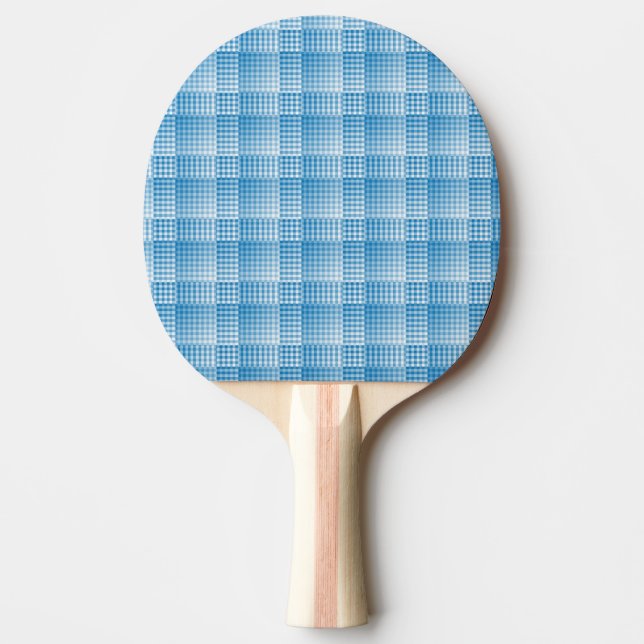 Blue White Checker Abstract Pattern Pingisracket (Framsidan)