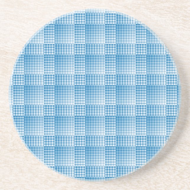 Blue White Checker Abstract Pattern Underlägg (Framsidan)