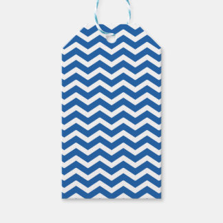 Blue White Chevron Mönster Presentetikett