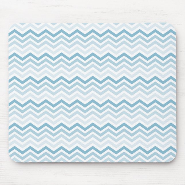 Blue White Chevron Ombre Musmatta (Framsidan)
