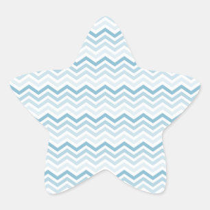 Blue White Chevron Ombre Stjärnformat Klistermärke