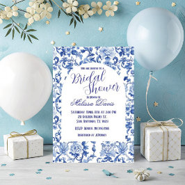 Blue & White Chinoiserie Bridal Shower Invitation Inbjudningar