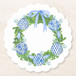Blue & White Chinoiserie Grandmillenial jul Underlägg Papper