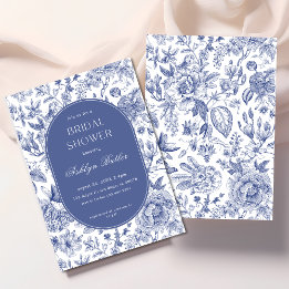 Blue White Chinoiserie Inbjudningskort för möhippa