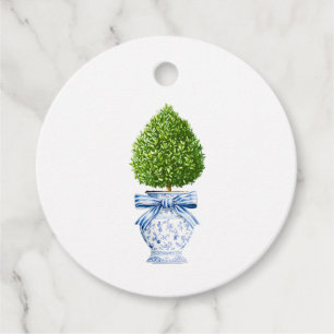 Blue & White Chinoiserie Topiary Gåvor Etiketter