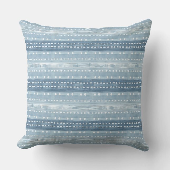 Blue & White Coastal Boho Dekorativ kudde (Framsida)