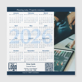 Blue White Consultant Service 2026 Calendar Magnet