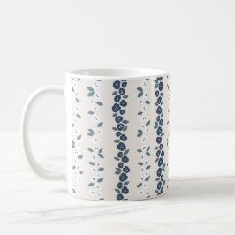 Blue White Cute Farmhouse Rustic Mönster Kaffemugg