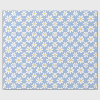 Blue White Daisy Pattern  Presentpapper