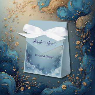 blue white Dreamy coastal marble ink wedding Presentaskar