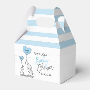 Blue White Elephant Boy Baby Shower Presentaskar