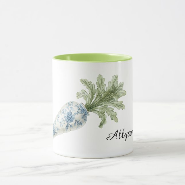 Blue White Floral Carrot Mugg (Center)