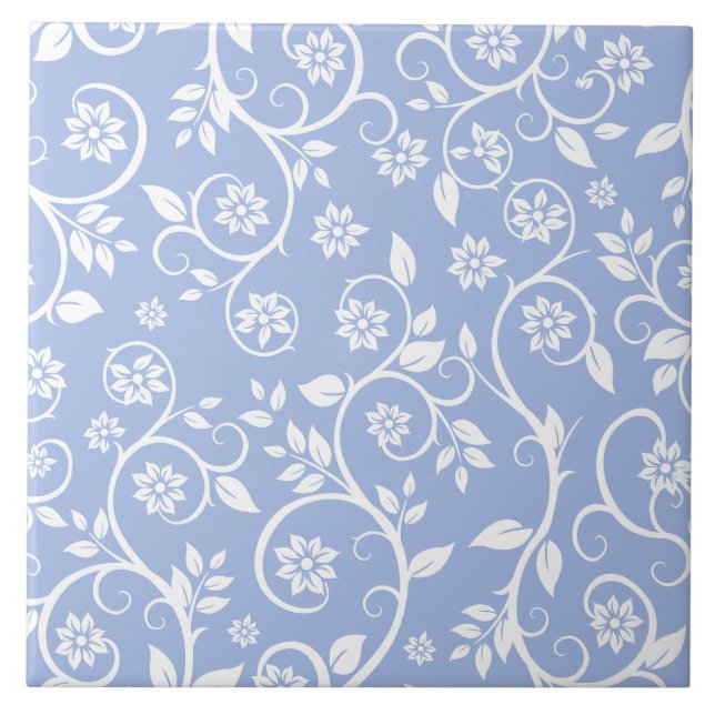 blue &white floral pattern  kakelplatta (Framsidan)