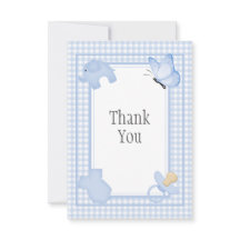 Blue White Gingham Baby Shower