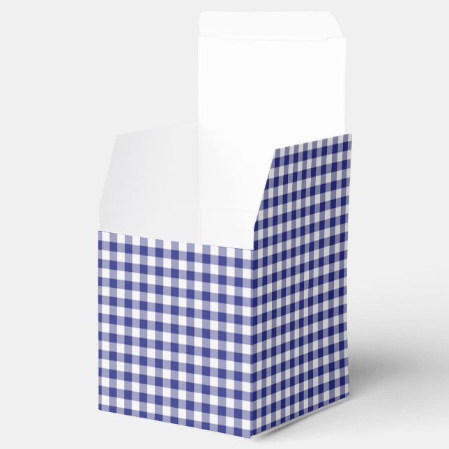 Blue-White Ginham-PARTY FAVOR BOX, sq Presentaskar (Öppnad)
