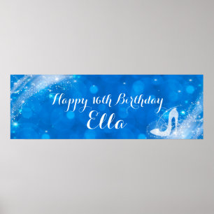 Blue & White Gnistra Cinderella Heel Anpassningsba Poster