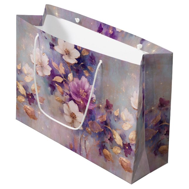 Blue White Gold Purple Floral Birthday (Framsidan Vinklad)