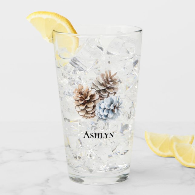 Blue White Gräs Cones jul Glaskopp (Framsida Ice)