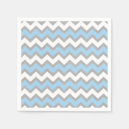 Blue White Grått Chevron party decor Pappersservett