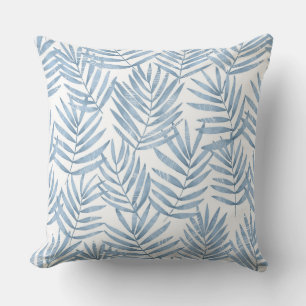 Blue & White Handflatan Löv Dekorativ kudde