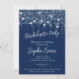 Blue & White Hanging Ljus Bachelorette Party Inbjudningar