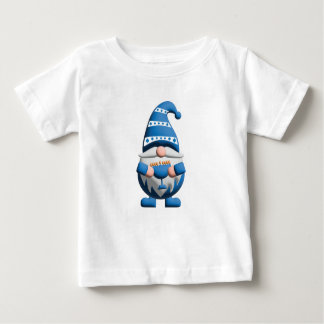 Blue White Hanukkah Gnome holding Menorah T Shirt