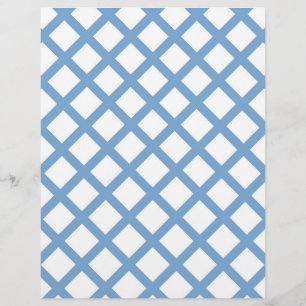 Blue White Harlequin Diamond Rand Mönster Brevhuvud