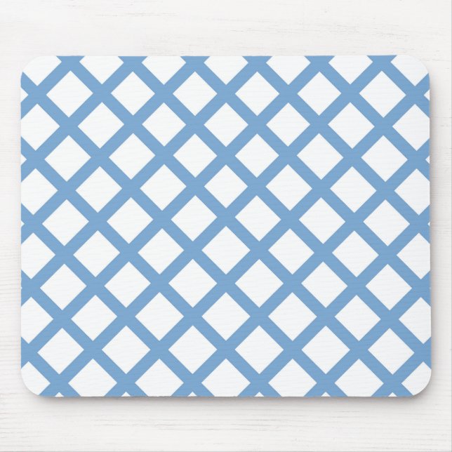 Blue White Harlequin Diamond Rand Mönster Musmatta (Framsidan)