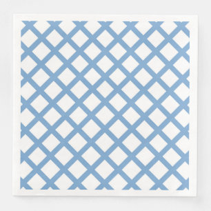 Blue White Harlequin Diamond Rand Mönster Pappersservett