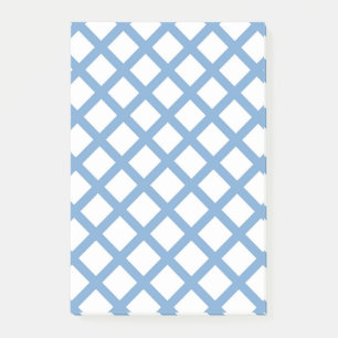 Blue White Harlequin Diamond Rand Mönster Post-it Block