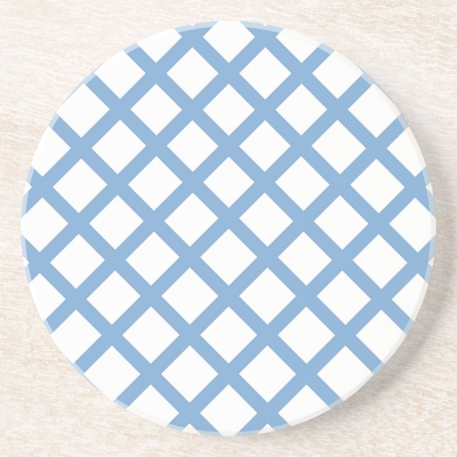 Blue White Harlequin Diamond Rand Mönster Underlägg (Framsidan)
