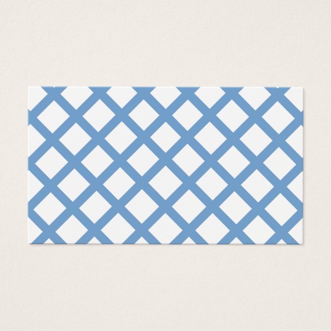 Blue White Harlequin Diamond Rand Mönster Visitkort (Framsidan)
