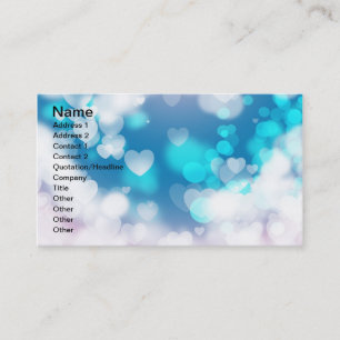 BLUE WHITE HEARTS LAGRAR BOKEH DIGITAL TAPET VISITKORT