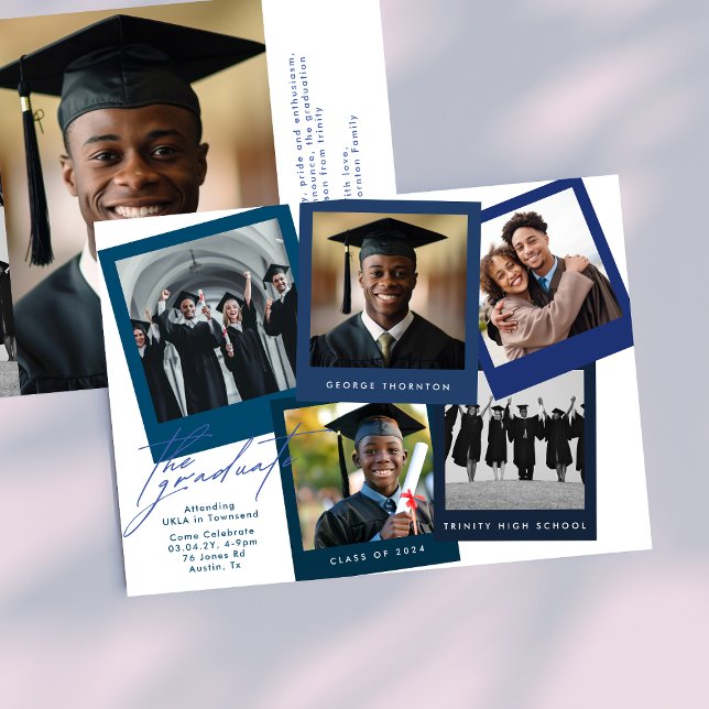 Blue White High School COLLAGE Photo Studenten Meddelande (Skapare uppladdad)