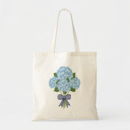Blue & White Hydrangea, Grandmillienial Chic Tote Tygkasse