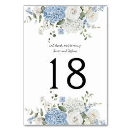 Blue White Hydrangeas, Ro Bröllop Bordsnummer