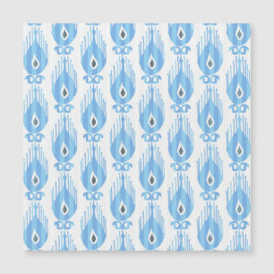 Blue White Ikat Mönster Design