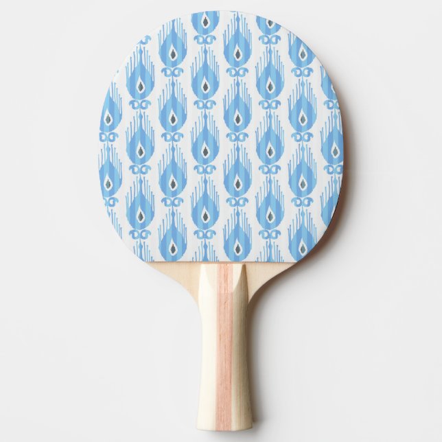 Blue White Ikat Mönster Design Pingisracket (Framsidan)