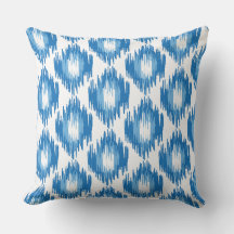 Blue White Ikat Ogee Art Mönster