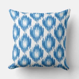 Blue White Ikat Ogee Art Mönster Kudde