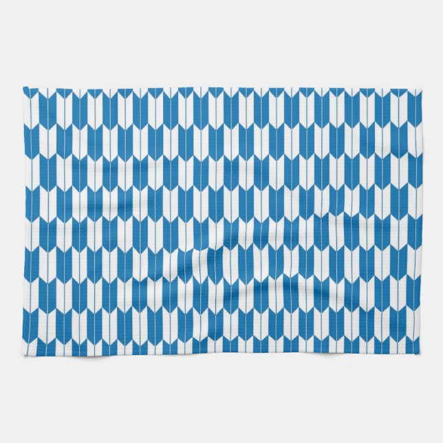 Blue & White Japansk Yagasuri Kitchen Towel Kökshandduk (Horisontell)