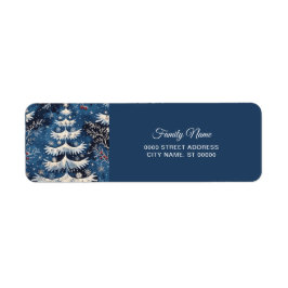 Blue White Julgran Helgdag Returadress Returadress Etikett