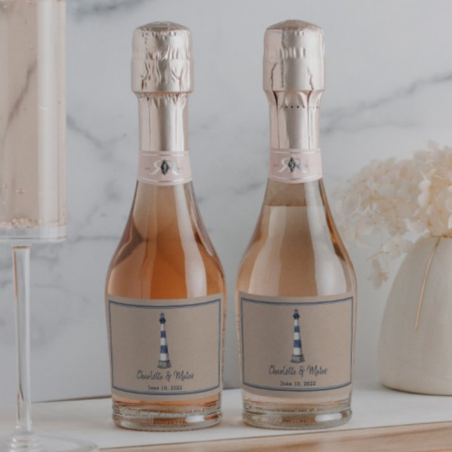 Blue White Lighthouse Gräns Kraft Bröllop (Skapare uppladdad)