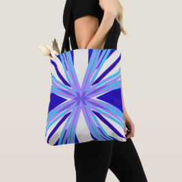 Blue White Lila Starburst Star Livsmedel Shopping Tygkasse