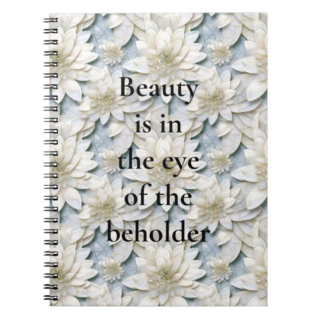 Blue White Lotus Flowers Anteckningsbok (Framsidan)