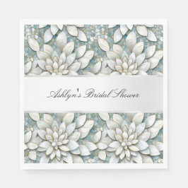 Blue White Lotus Flowers Möhippa Pappersservett