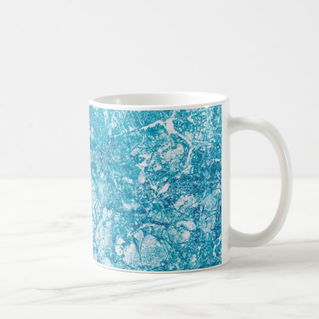 Blue & White Marble Struktur Kaffemugg (Höger)