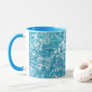 Blue & White Marble Struktur Mugg